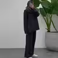 ست بافت بلوز و شلوار زنانه Gloria_Black مدل 3719