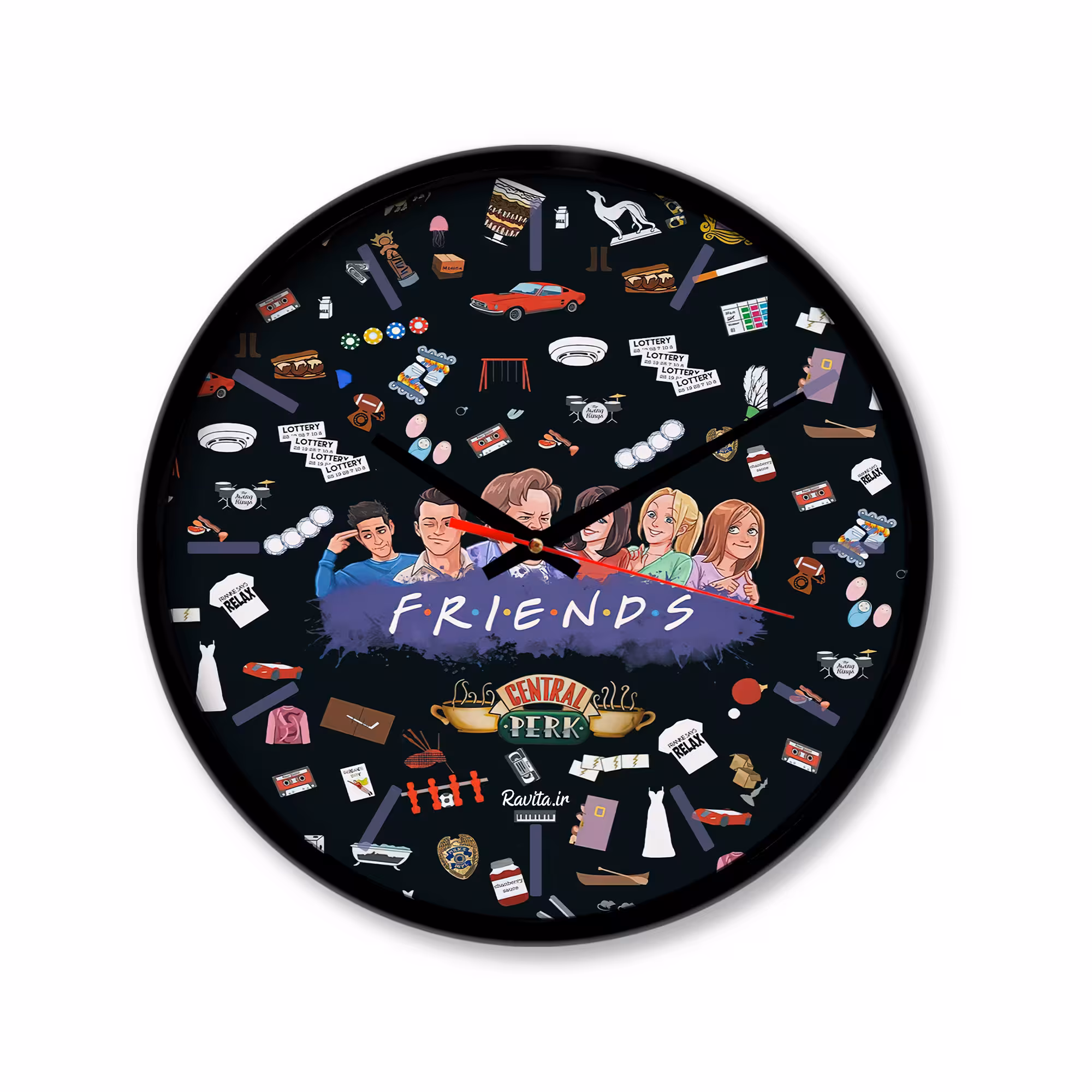 ساعت دیواری بزرگ راویتا طرح فرندز کد 3612