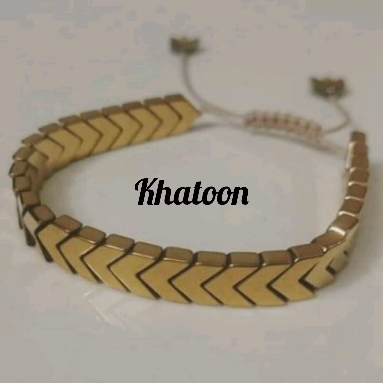 دستبند سنگ حدید طلایی کشویی