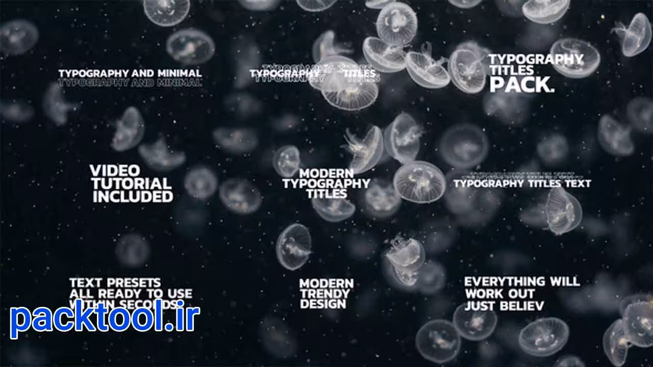 دانلود پروژه آماده پریمیر پرو متن تایپوگرافی Typography Titles Text - پک تول