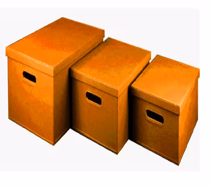 باکس چرمی پرتابل سایز S رنگ نارنجی ارتفاع 18 سانتی متر عمق 38 سانتی متر 28 سانتی متر فانتونی کد J982