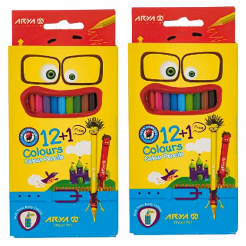 مداد رنگی 13 رنگ آریا مدل MS7 کد 1103 بسته 2 عددی | چاوه
