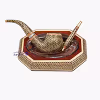 خاتمکاری ست زیر سیگاری پیپ و چوب سیگار کدsp171