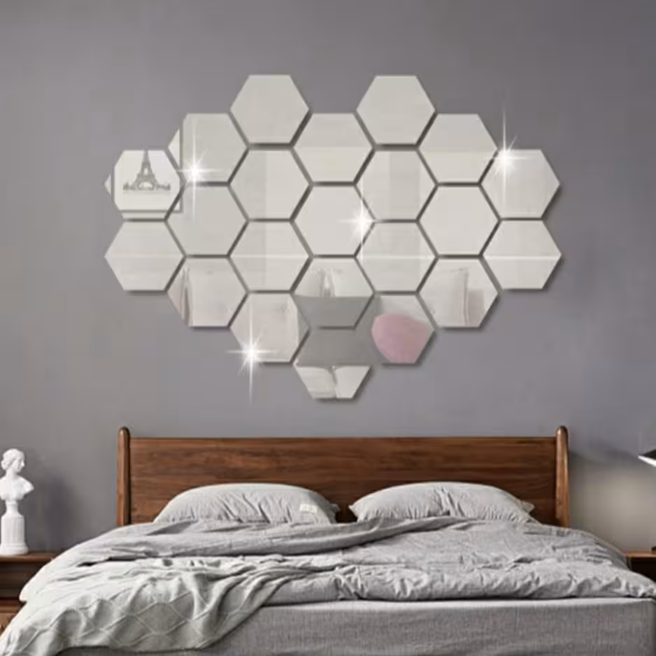 آینه نشکن چسبی 6ظلعی کوچک کد 709