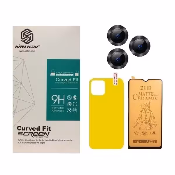 محافظ صفحه نمایش سرامیکی مات  مدل 2CRN مناسب برای گوشی موبایل اپل iPhone 13 pro به همراه محافظ پشت گوشی و محافظ لنز دوربین