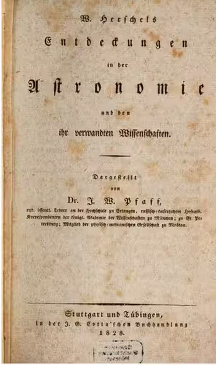 خرید و دانلود نسخه کامل کتاب W. Herschel's Entdeckungen in der Astronomie und den ihr verwandten Wissenschaften