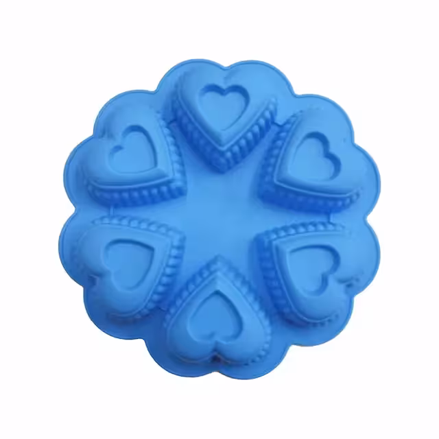 قالب سیلیکون قلب 6 خانه گرد