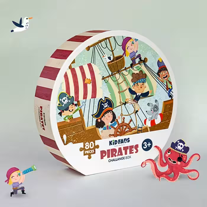 پازل کودک 80 تکه مدل دزدان دریایی KID FANS PIRATES کد KS2443