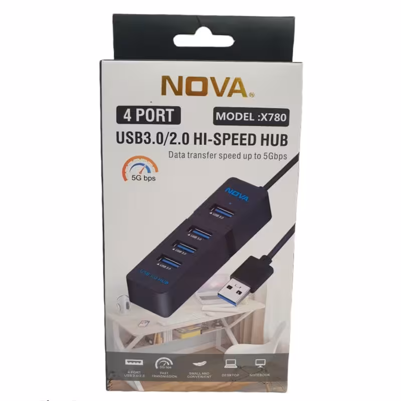 هاب چهار پورت USB3.0 نوا مدل X 780