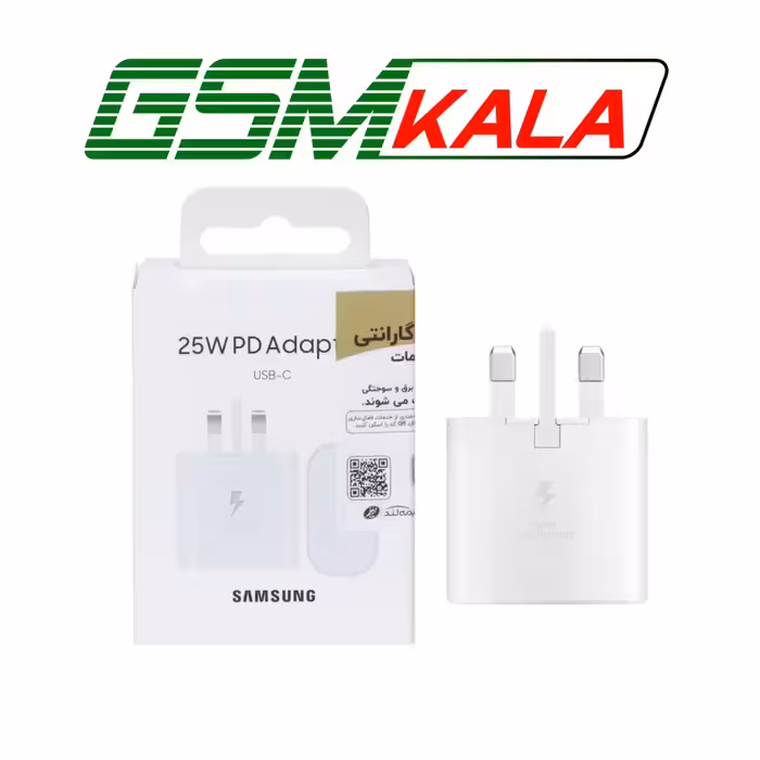 آداپتور شارژ سه پین فست و PD تک پورت SAMSUNG Type-C مدل EP-TA800 25W