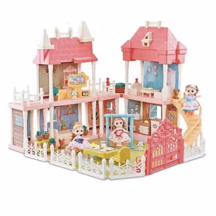 خانه عروسک بزرگ موزیکال چراغدار کد 6677