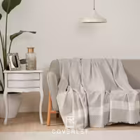 شال تخت و مبل رنگ طوسی روشن مدل Wilma (2 سایز)