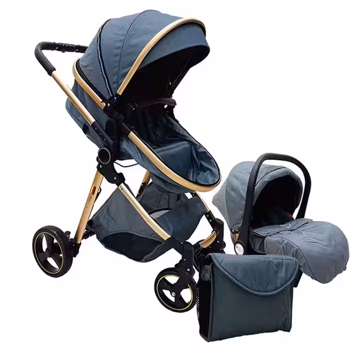 کالسکه کریر کولار کریکات شو و صندلی دوطرفه با جمع شو مسافرتی با ساک لوازم و گرم کن پا رنگ طوسی  cullar stroller