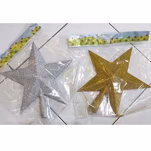 ستاره سر درخت کریسمس طلایی نقره ای