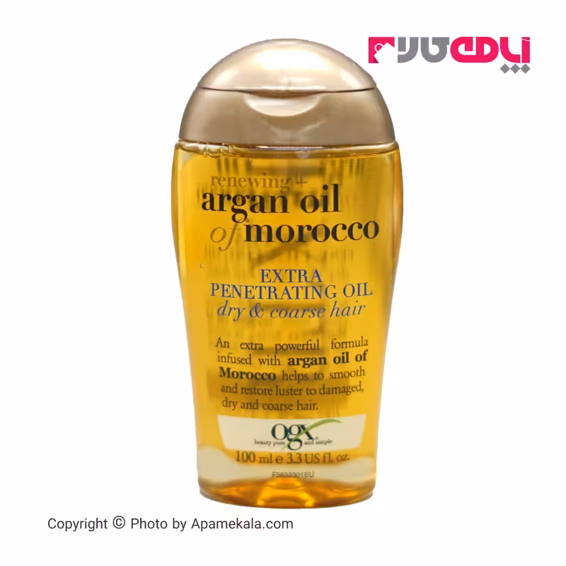 روغن مو مراکشی آرگان مناسب موهای خشک و زبر او جی ایکس حجم 100 میل | ogx