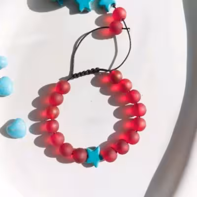 دستبند سنگ اونیکس و فیروزه