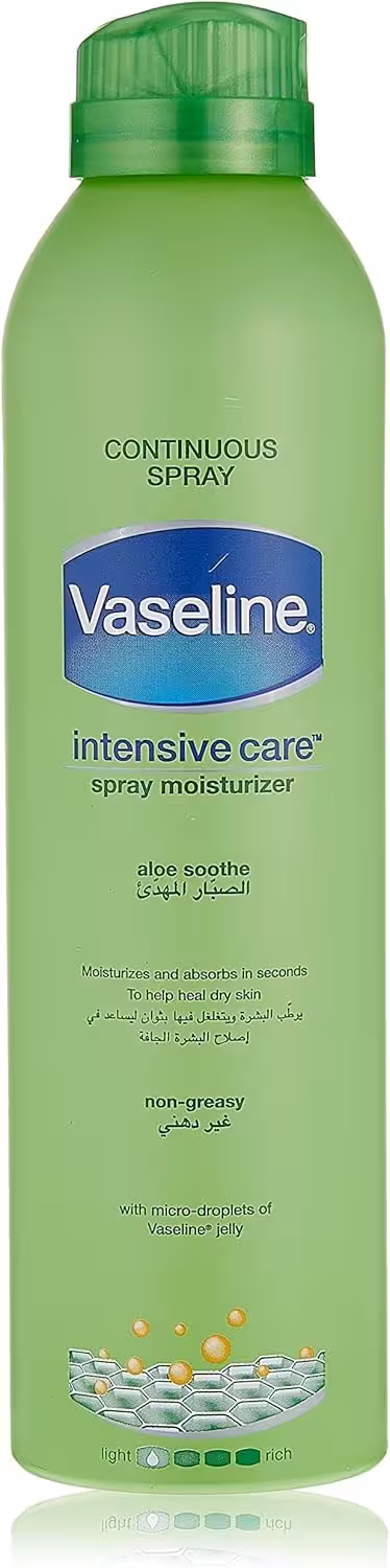 اسپری آبرسان بدن آلوئه ورا وازلین مدل Aloe Soothe حجم 190 میل
