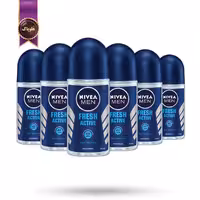 6 عدد مام رول ضدتعریق مردانه نیوا NIVEA MEN مدل تازه و پرانرژی Fresh Active حجم 50 میلی‌ لیتر (اورجینال)