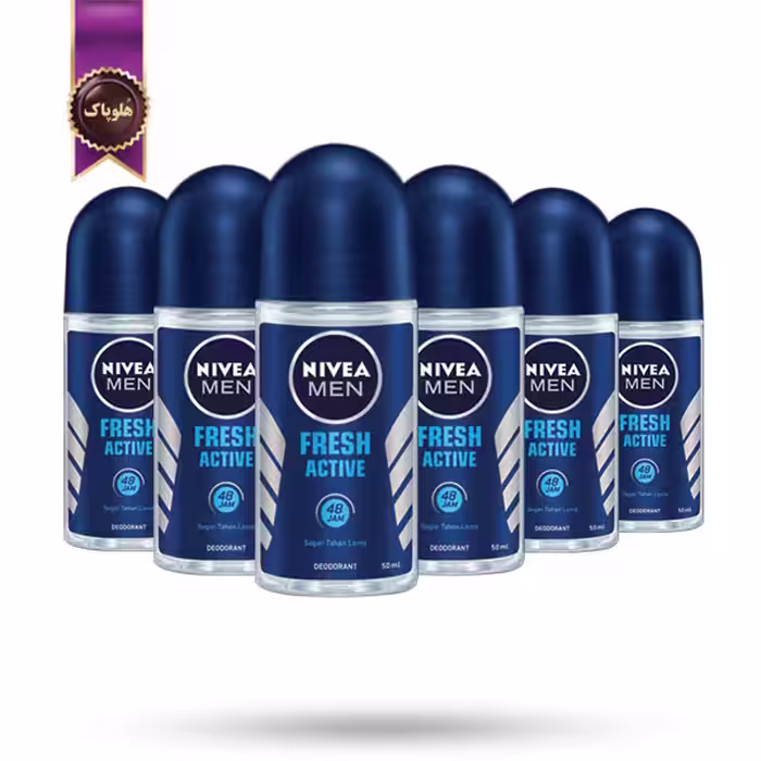 6 عدد مام رول ضدتعریق مردانه نیوا NIVEA MEN مدل تازه و پرانرژی Fresh Active حجم 50 میلی‌ لیتر (اورجینال)