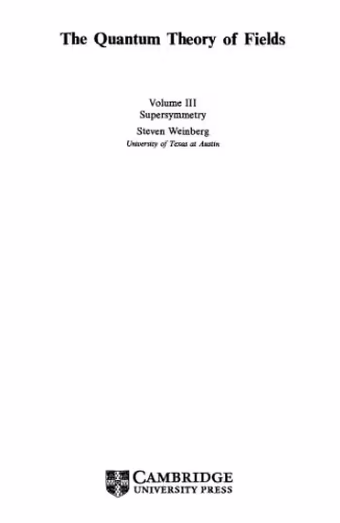 خرید و دانلود نسخه کامل کتاب The quantum theory of fields. Supersymmetry