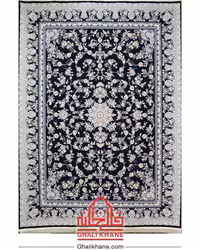 فرش تهران 1200 شانه طرح ترمه سرمه ای