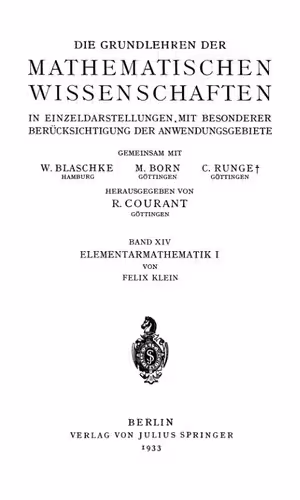 خرید و دانلود نسخه کامل کتاب Elementarmathematik vom höheren Standpunkte aus