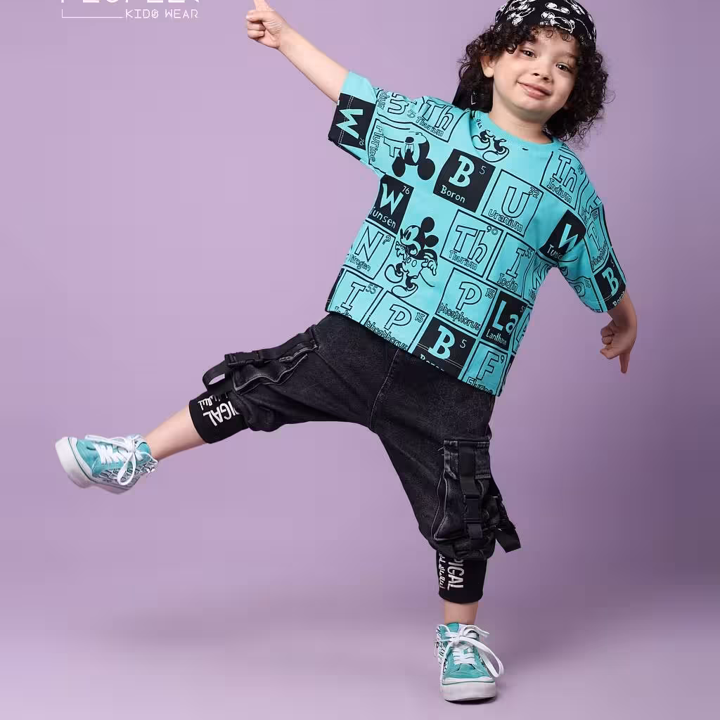 تیشرت لش اسپرت پسرانه و دخترانه طرح میکی جنس پنبه لاکرا  در چهار رنگ و سه سایز 