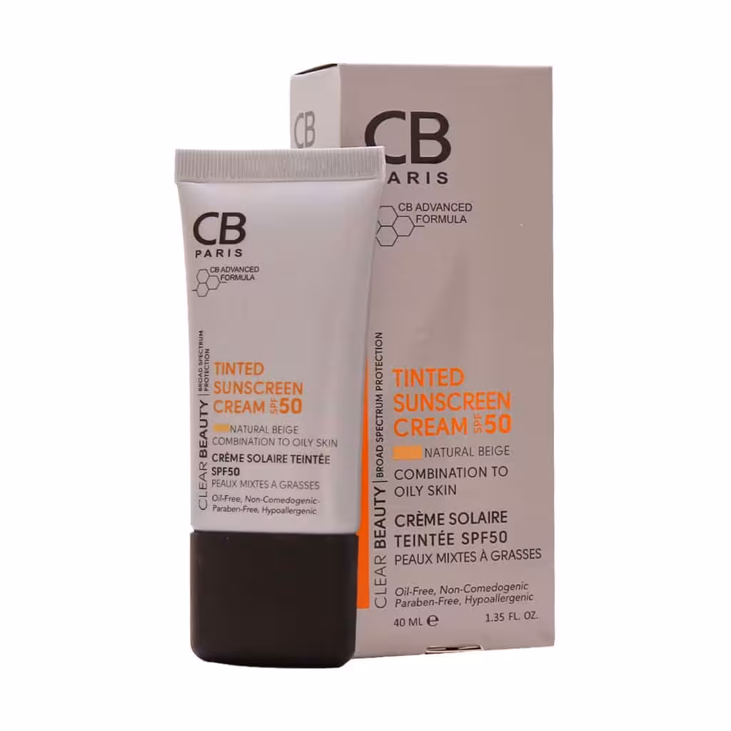 ضدآفتاب رنگی(نچرال بژ)مناسب پوست مختلط تا چرب SPF50 سی بی پاریس 40میل