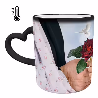 ماگ حرارتی مدل دسته قلبی طرح روز مادر کد 67