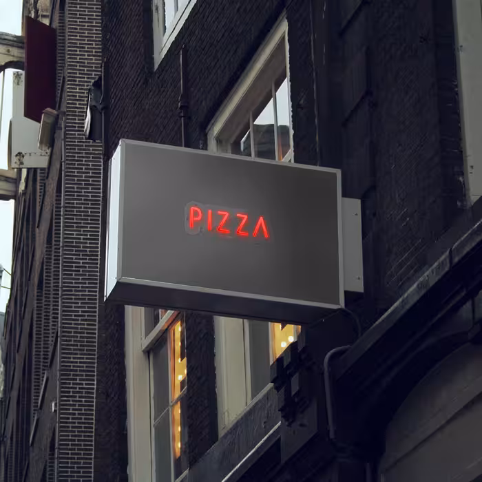 چراغ دیواری نئون دیزاین طرح Pizza-Text_RD