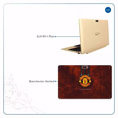 برچسب پوششی ماهوت مدل Manchester-United مناسب برای تبلت جی ال ایکس W11 Plus
