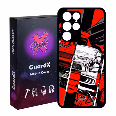کاور گارد ایکس طرح خودرو مدل Glass10218 مناسب برای گوشی موبایل سامسونگ Galaxy S22 Ultra