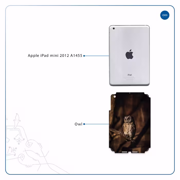 برچسب پوششی ماهوت مدل Owl مناسب برای تبلت اپل iPad mini 2012 A1455