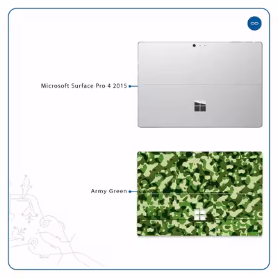 برچسب پوششی ماهوت مدل Army-Green-2 مناسب برای تبلت مایکروسافت Surface Pro 4 2015