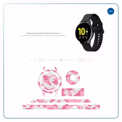 برچسب ماهوت طرح Army-Pink مناسب برای ساعت هوشمند سامسونگ Galaxy Watch Active 2 44mm