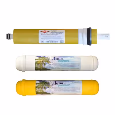 فیلتر دستگاه تصفیه کننده آب آکوا پیورست مدل پست کربن و مینرال مجموعه 2 عددی به همراه فیلتر فیلمتک گلد مدل ممبران 75G 