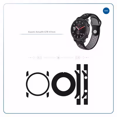 برچسب ماهوت طرح Matte Black مناسب برای ساعت هوشمند شیایومی Amazfit GTR 47mm