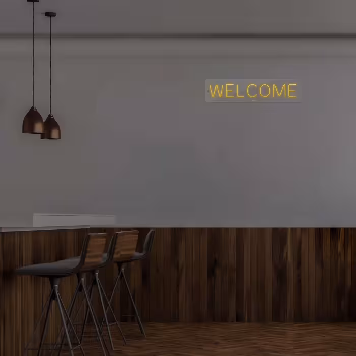 چراغ دیواری نئون دیزاین طرح Welcome_YL