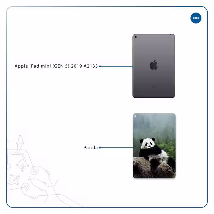 برچسب پوششی ماهوت مدل Panda مناسب برای تبلت اپل iPad mini (GEN 5) 2019 A2133