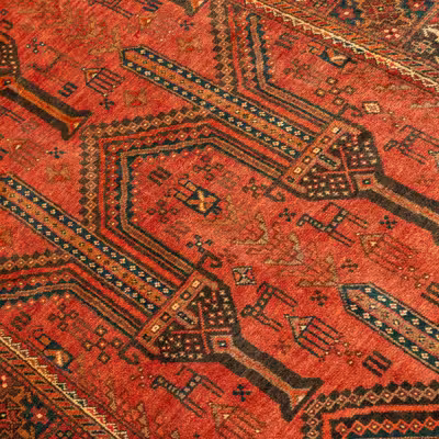 فرش دستبافت دو و نیم متری مدل نقشه بلوچ  کد 33.1848