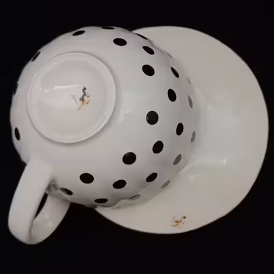 ست فنجان و نعلبکی سرامیکی هیوا طرح خالدار کد 11274870