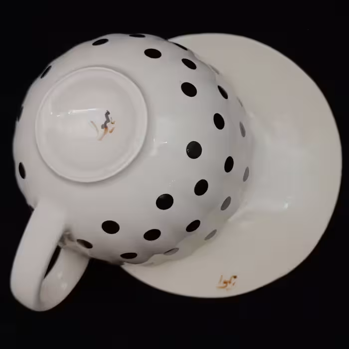 ست فنجان و نعلبکی سرامیکی هیوا طرح خالدار کد 11274870