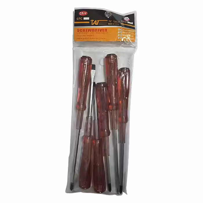 پیچ گوشتی ضربه خور تات مدل D-8 مجموعه 6 عددی