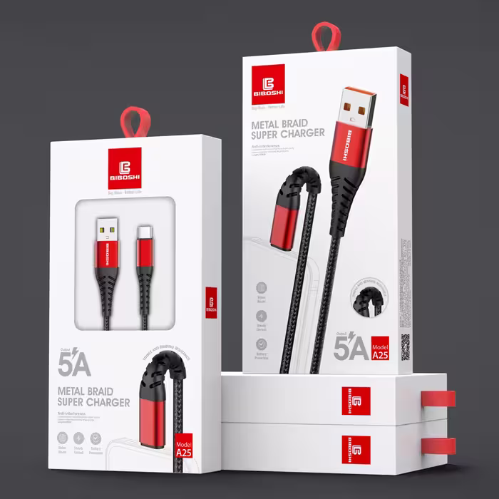 کابل تبدیل USB به USB-C بیبوشی مدل A25 طول 1 متر