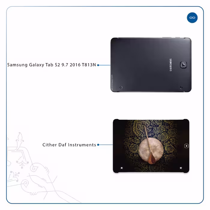 برچسب پوششی ماهوت مدل Setar-Daf-Instruments مناسب برای تبلت سامسونگ Galaxy Tab S2 9.7 2016 T813N