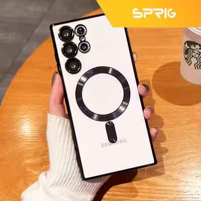 کاور اسپریگ مدل Magsafe-FU مناسب برای گوشی موبایل سامسونگ Galaxy S23 Ultra به همراه محافظ صفحه نمایش