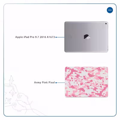 برچسب پوششی ماهوت مدل Army-Pink-pixel مناسب برای تبلت اپل iPad Pro 9.7 2016 A1673