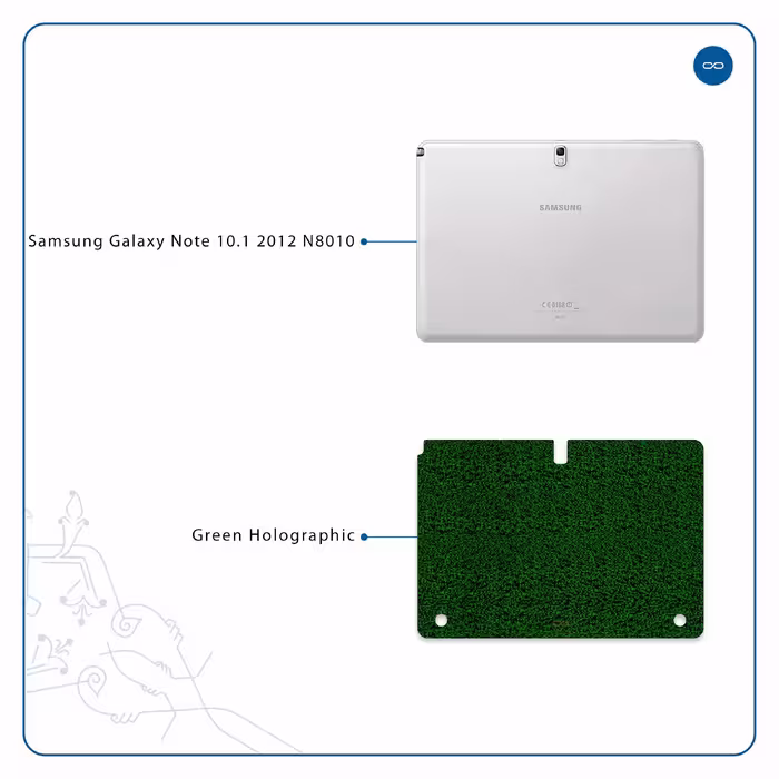 برچسب پوششی ماهوت مدل Green-Holographic مناسب برای تبلت سامسونگ Galaxy Note 10.1 2012 N8010