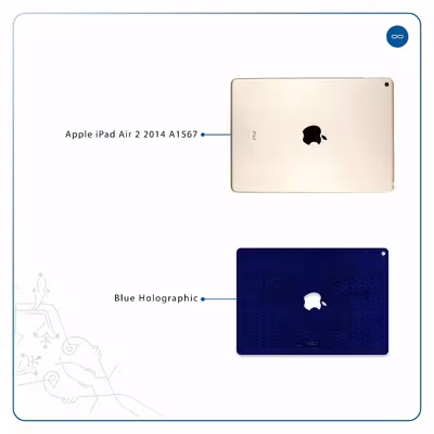 برچسب پوششی ماهوت مدل Blue-Holographic مناسب برای تبلت اپل iPad Air 2 2014 A1567