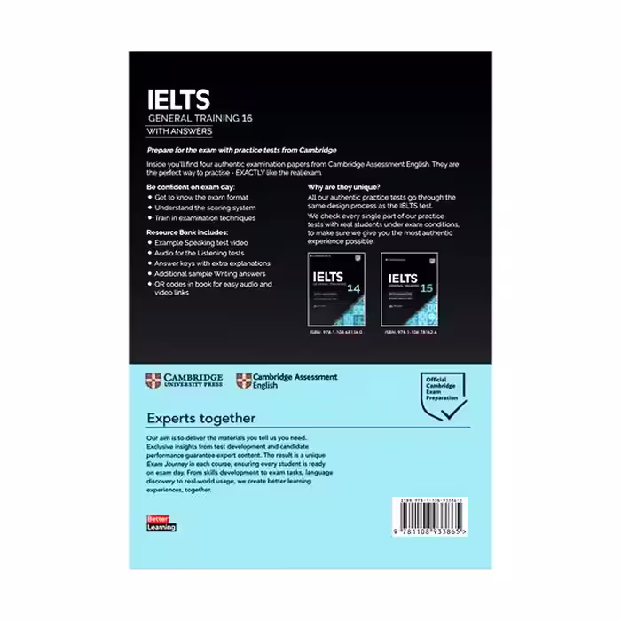 کتاب Cambridge English IELTS General Training 16 اثر جمعی از نویسندگان انتشارات الوندپویان